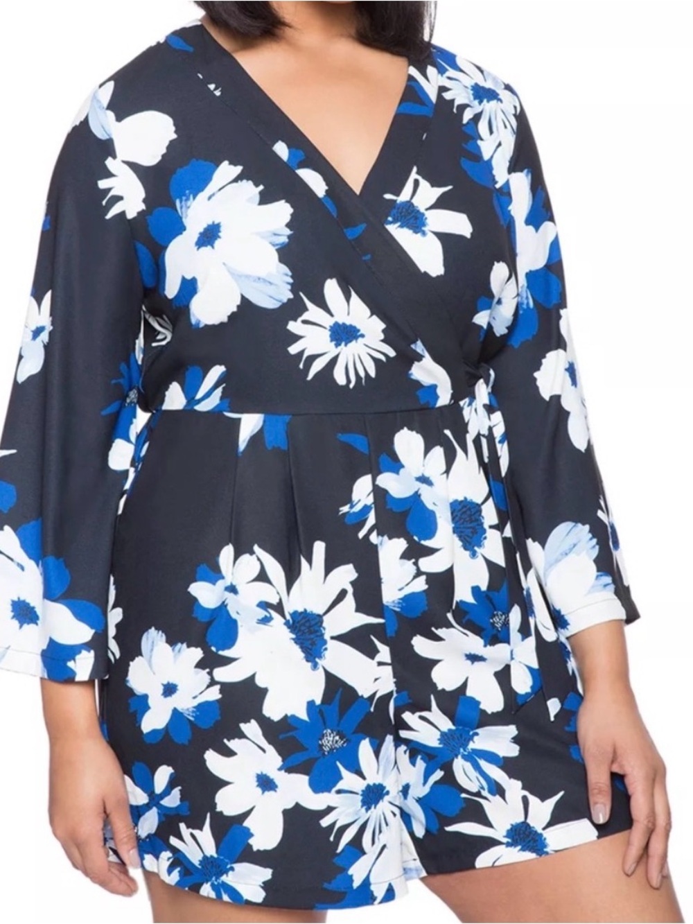NEW Eloquii Floral Wrap Romper Womens 18